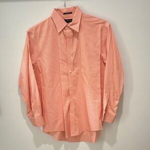 Lands' End Men's Peach Dress Shirt